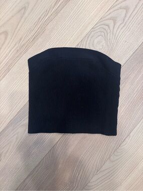 Abercrombie & Fitch Black Ribbed Strapless Top